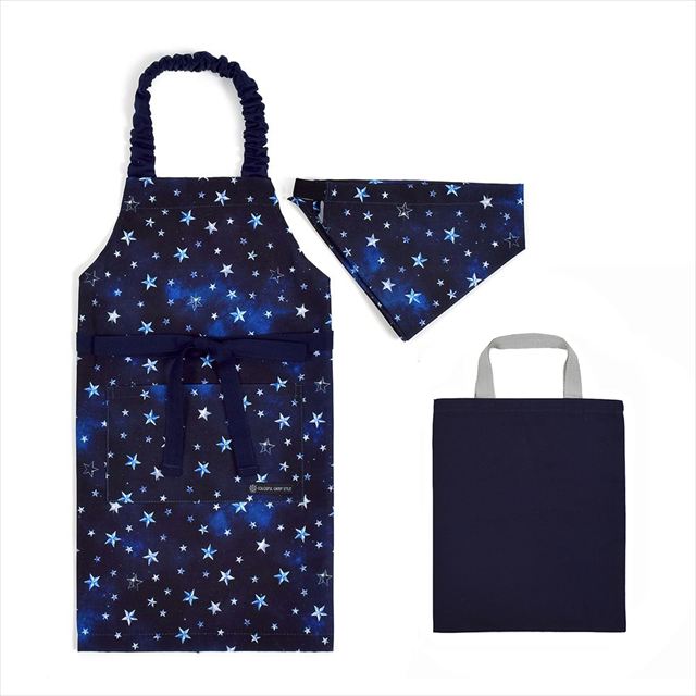 カラフルキャンディスタイルの三角巾付きキッズエプロン。水や液体が表面に弾いて滑り落ちるはっ水機能。調理実習やお手伝いなど、調理中や食べこぼしの汚れを防ぎ、汚れてもサッと拭くだけお手入れ簡単です。