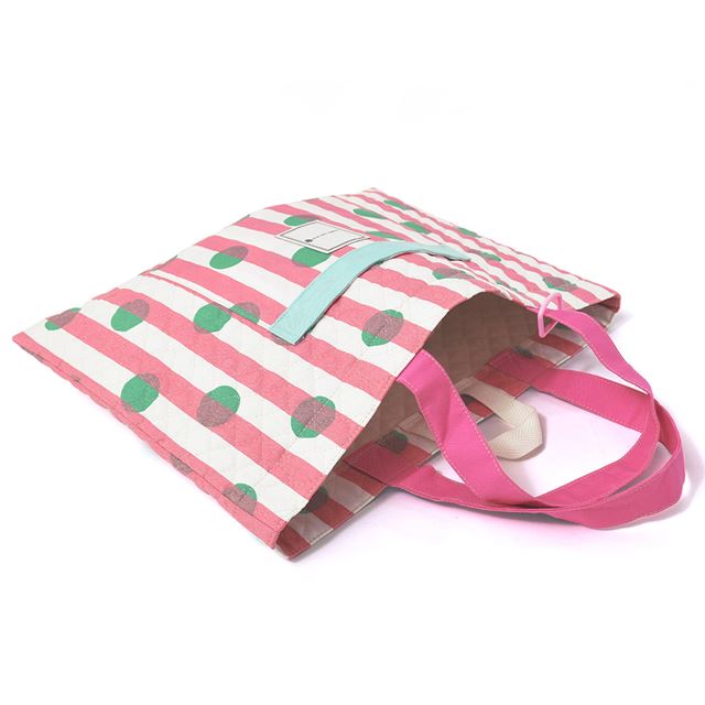 [SALE: 50% OFF] Lesson Bag Quilted Dot &amp; Stripe Pink 