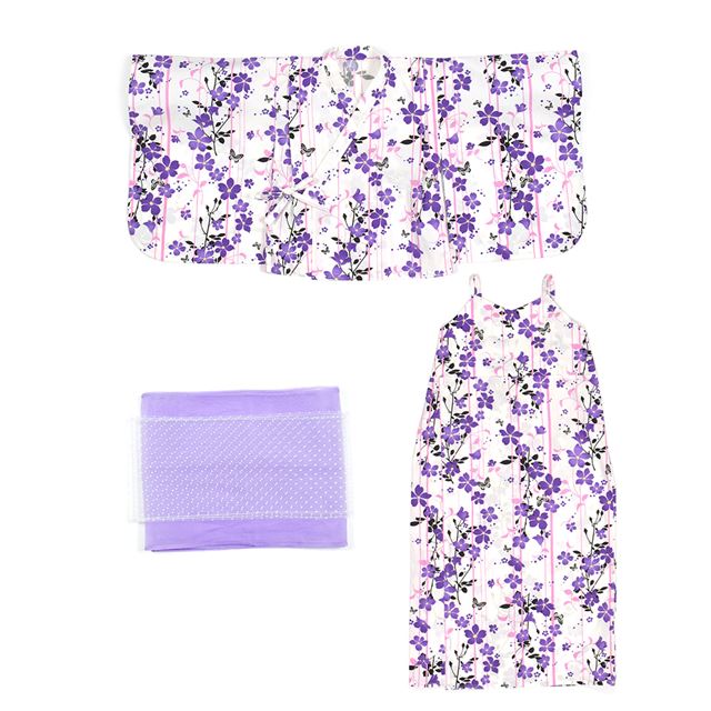 浴衣セット 花みずき・紫