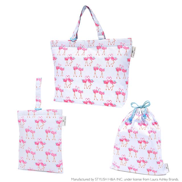 送料無料 【LAURA ASHLEY人気ランキングTOP7】入園入学シリーズ マチ付きバッグ・巾着3点セット