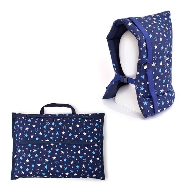 Kindergarten Entrance Series Disaster Prevention Hood/Cover 2-Piece Set Brilliant Star Navy x Oxford/Navy 