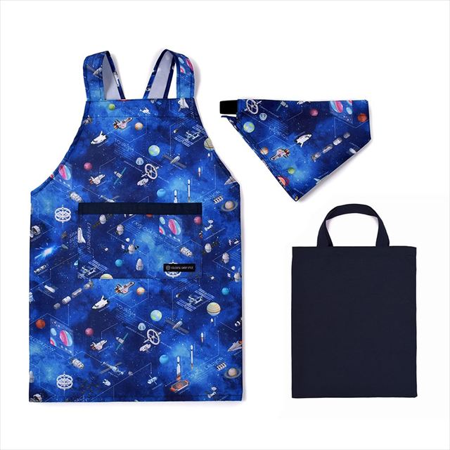 新登場 バッククロス子どもエプロン(100～120cm) 2点・3点（手提げバッグ・三角巾）セット【男の子人気ランキングTOP19】