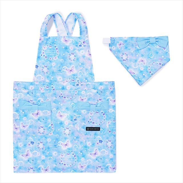 カラフルキャンディスタイルの三角巾付きキッズエプロン。水や液体が表面に弾いて滑り落ちるはっ水機能。調理実習やお手伝いなど、調理中や食べこぼしの汚れを防ぎ、汚れてもサッと拭くだけお手入れ簡単です。