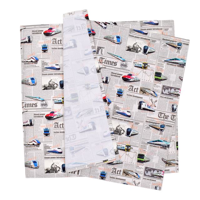 ランチクロス・給食ナフキン(45cm×45cm) 撥水ノーアイロン 2枚セット 新幹線と鉄道ワールド・グレー