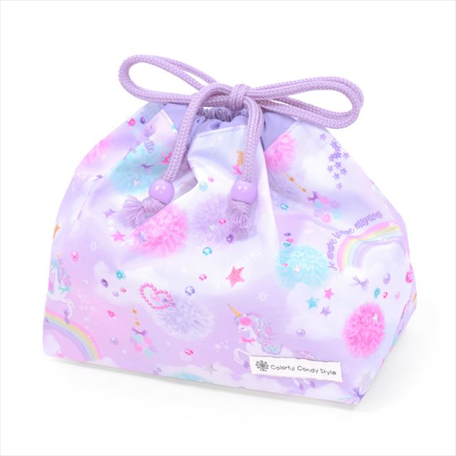 カラフルキャンディスタイルのお弁当袋。毎日清潔、軽くてやわらか、ランチボックスとカトラリーケースも入るお弁当袋。