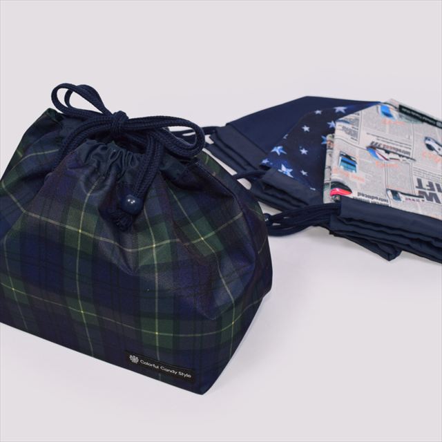 カラフルキャンディスタイルのお弁当袋。毎日清潔、軽くてやわらか、ランチボックスとカトラリーケースも入るお弁当袋。