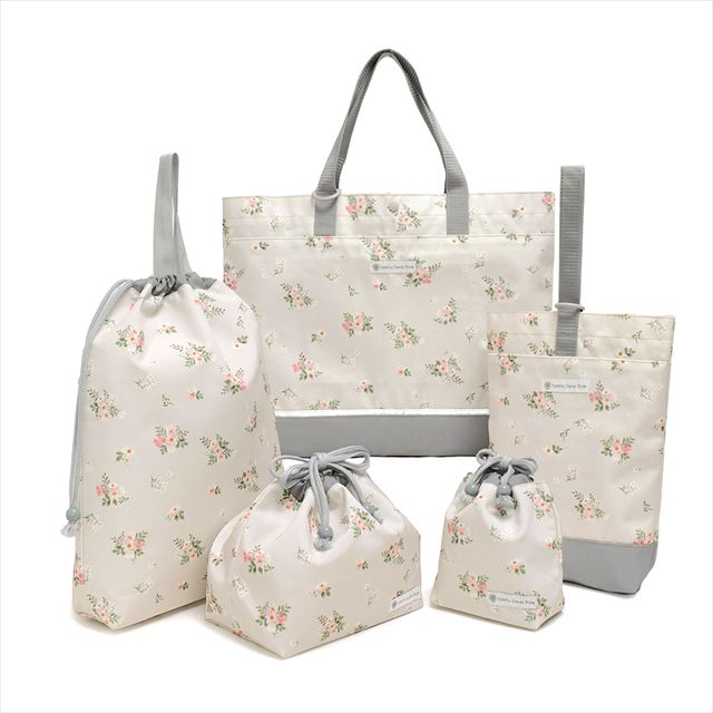 カラフルキャンディスタイルの入園入学5点セット。男の子・女の子兼用で、レッスンバッグ・シューズケース・巾着袋など、通園・通学に大活躍アイテム満載。