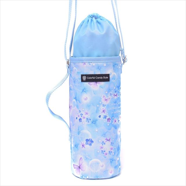 カラフルキャンディスタイルの水筒カバー。肩掛けできるショルダーベルト付き。男の子と女の子兼用で旅行、遠足でも大活躍。
