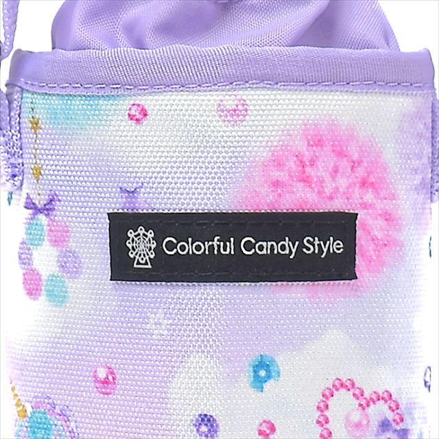 カラフルキャンディスタイルのペットボトルホルダー。子供用で、肩掛けができるショルダーベルト付き。保冷機能有り。男の子と女の子兼用で大活躍。