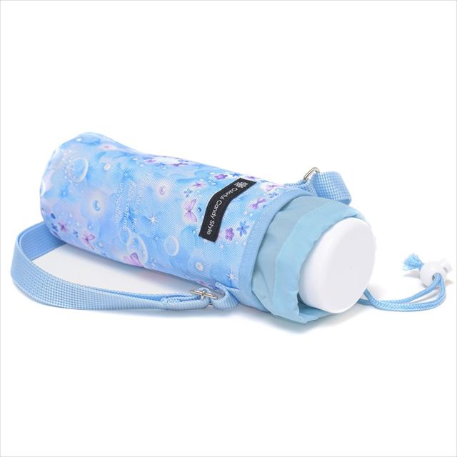カラフルキャンディスタイルのペットボトルホルダー。子供用で、肩掛けができるショルダーベルト付き。保冷機能有り。男の子と女の子兼用で大活躍。