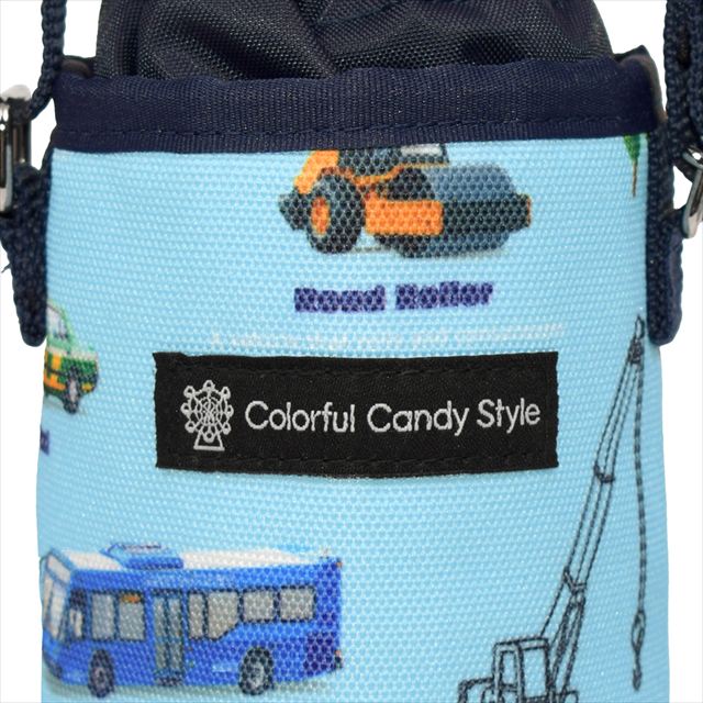 カラフルキャンディスタイルのペットボトルホルダー。子供用で、肩掛けができるショルダーベルト付き。保冷機能有り。男の子と女の子兼用で大活躍。