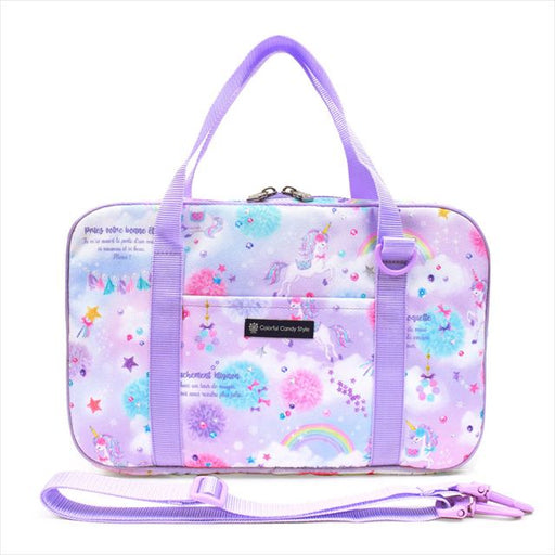 カラフルキャンディスタイルの書道セット。ショルダーベルト付きで、呉竹の書道用具入り。男の子と女の子兼用で大活躍。