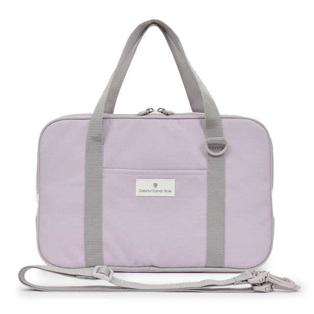 カラフルキャンディスタイルの書道セット。ショルダーベルト付きで、呉竹の書道用具入り。男の子と女の子兼用で大活躍。