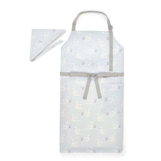 カラフルキャンディスタイルのエプロン（150cm-フリーサイズ）。結びやすいひも付きの三角巾がセット