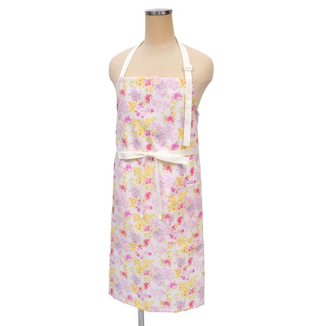 カラフルキャンディスタイルのエプロン（150cm-フリーサイズ）。結びやすいひも付きの三角巾がセット