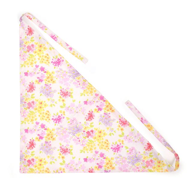 カラフルキャンディスタイルのエプロン（150cm-フリーサイズ）。結びやすいひも付きの三角巾がセット