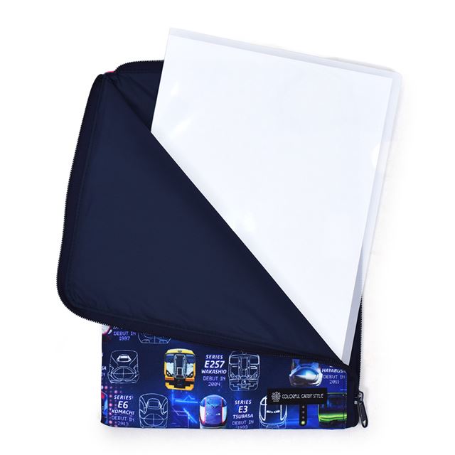 カラフルキャンディスタイルの連絡袋(A4サイズ)。A4クリアファイル、プリント類をすっきり収納。内側に中身が見えるメッシュポケット付き