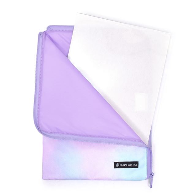 カラフルキャンディスタイルの連絡袋(A4サイズ)。A4クリアファイル、プリント類をすっきり収納。内側に中身が見えるメッシュポケット付き