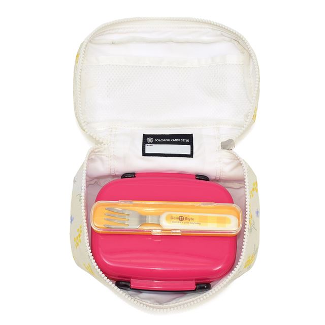 カラフルキャンディスタイルのランチバッグ。子供用の、おしゃれでかわいいバニティタイプ。男の子と女の子兼用で大活躍。