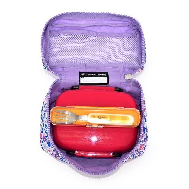 カラフルキャンディスタイルのランチバッグ。子供用の、おしゃれでかわいいバニティタイプ。男の子と女の子兼用で大活躍。