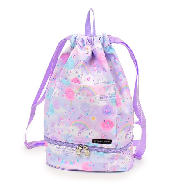 【女の子人気ランキングTOP10】ランドセルの上から背負えるナップサック(ポケット付き)  撥水ノーアイロン