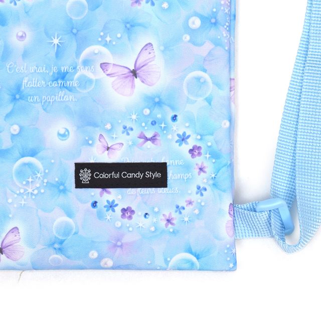 カラフルキャンディスタイルのナップサック。リュックにも手提げにも使える2WAY仕様。前面には便利なファスナー付きポケットを搭載。