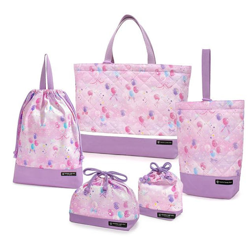 カラフルキャンディスタイルの入園入学5点セット。男の子・女の子兼用で、レッスンバッグ・シューズケース・巾着袋など、通園・通学に大活躍アイテム満載。