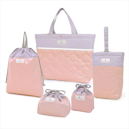 カラフルキャンディスタイルの入園入学5点セット。男の子・女の子兼用で、レッスンバッグ・シューズケース・巾着袋など、通園・通学に大活躍アイテム満載。