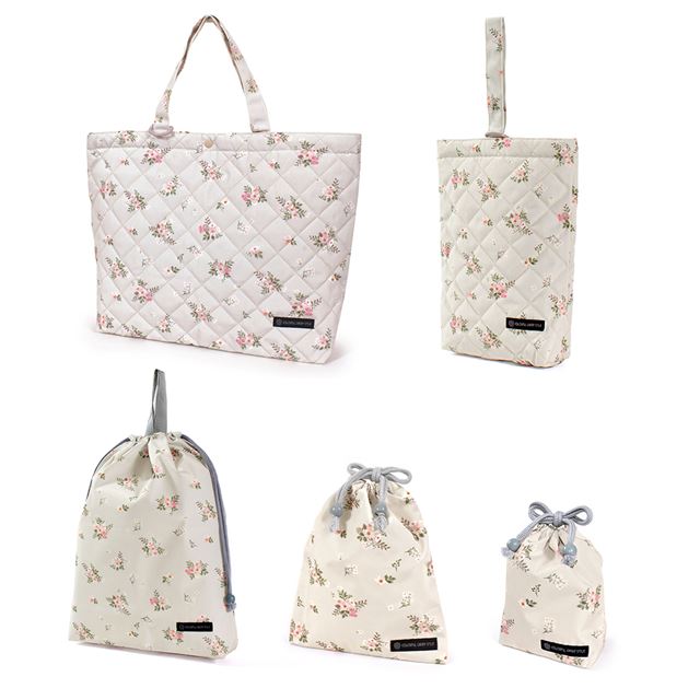 送料無料 入園入学シリーズ 安心マチ付き5点セット 撥水・軽量タイプ プティ・ブーケ(総柄)