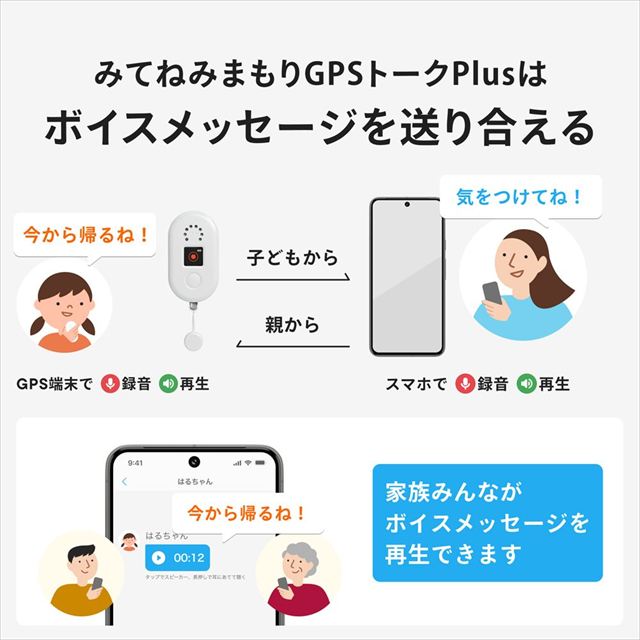 子どもがお手元のスマートフォンに通知を送れるGPS