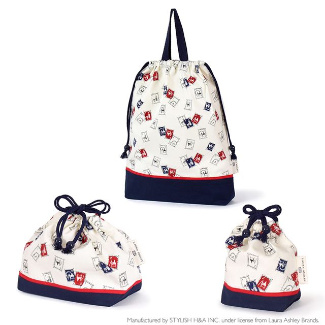送料無料 【LAURA ASHLEY人気ランキングTOP7】入園入学シリーズ 巾着3点セット