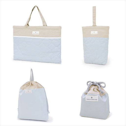 カラフルキャンディスタイルの入園入学4点セット。男の子・女の子兼用で、レッスンバッグ・シューズケース・巾着袋など、通園・通学に大活躍アイテム満載。