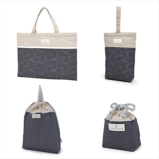 カラフルキャンディスタイルの入園入学4点セット。男の子・女の子兼用で、レッスンバッグ・シューズケース・巾着袋など、通園・通学に大活躍アイテム満載。