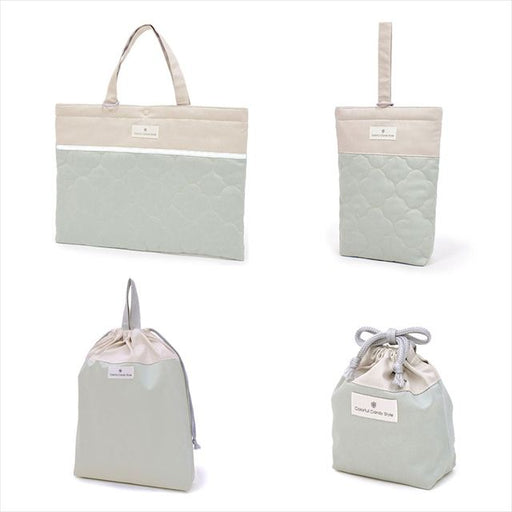 カラフルキャンディスタイルの入園入学4点セット。男の子・女の子兼用で、レッスンバッグ・シューズケース・巾着袋など、通園・通学に大活躍アイテム満載。