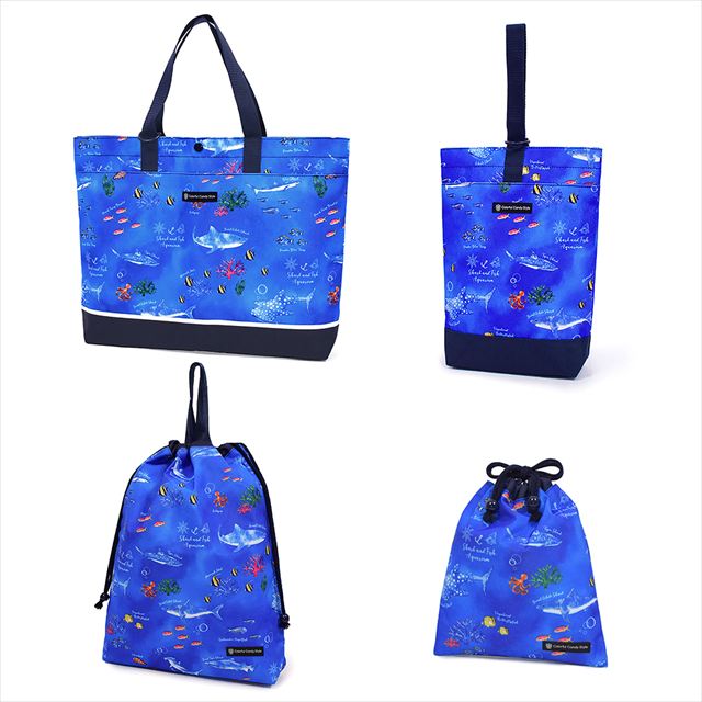 カラフルキャンディスタイルの入園入学4点セット。男の子・女の子兼用で、レッスンバッグ・シューズケース・巾着袋など、通園・通学に大活躍アイテム満載。