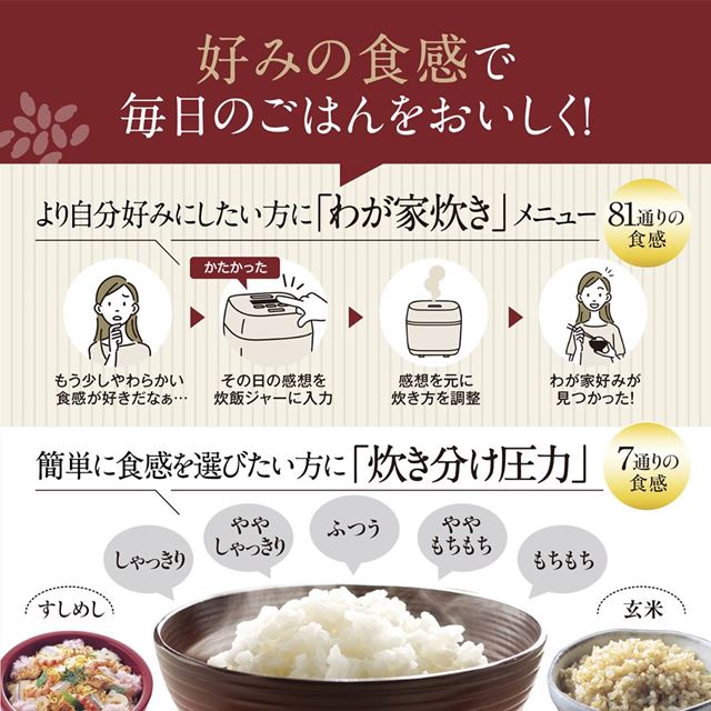 大火力が生み出す、このうまさ。「豪熱大火力」甘みをお米に染みこませる「炊き上げ圧力」象印IH炊飯ジャー