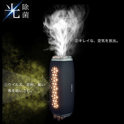 「アカリア（AkariAir）」は、光除菌技術＋活性炭フィルターのダブル消臭・除菌機能を備えたポータブル空気清浄機です。