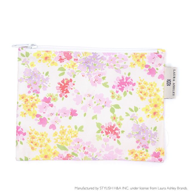 ゆうパケット対応 LAURA ASHLEY フラットポーチ 撥水・軽量タイプ Amelie