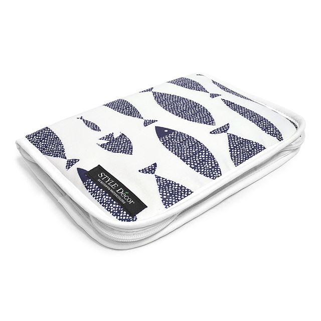 ゆうパケット対応 アウトレット マルチケース 母子手帳ケース ファスナータイプ ブルーフィッシュ