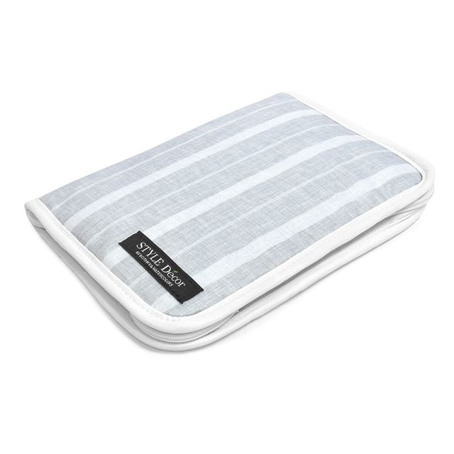 ゆうパケット対応 アウトレット マルチケース 母子手帳ケース ファスナータイプ ミストグレーストライプ