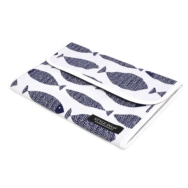 ゆうパケット対応 アウトレット マルチケース 母子手帳ケース ジャバラタイプ ブルーフィッシュ