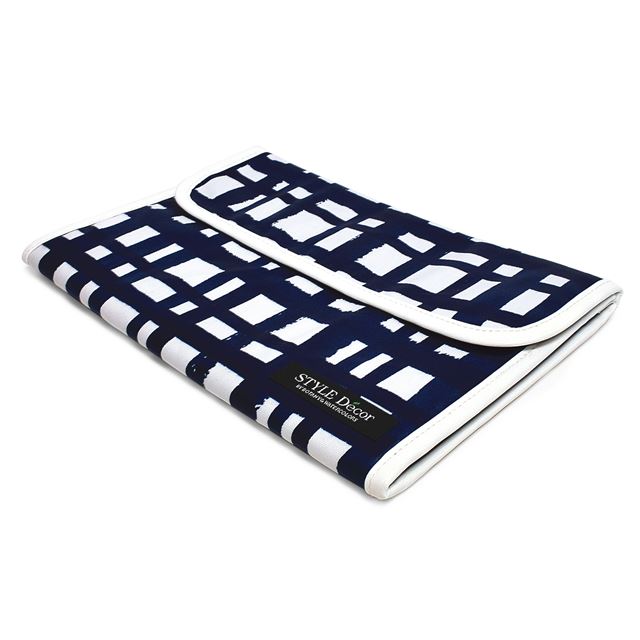 ゆうパケット対応 アウトレット マルチケース 母子手帳ケース ジャバラタイプ インディゴチェック