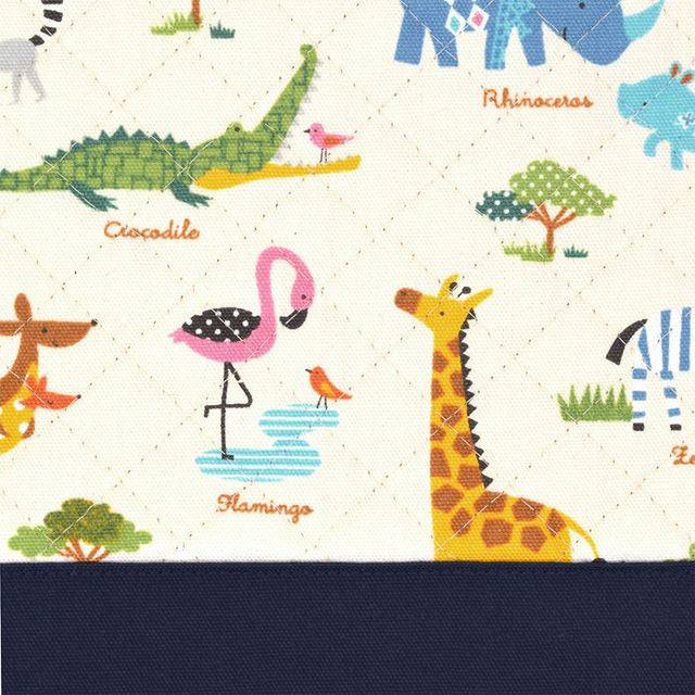 アウトレット レッスンバッグ キルティング(ループ付き) サバンナ横断どうぶつ大行進(生成)