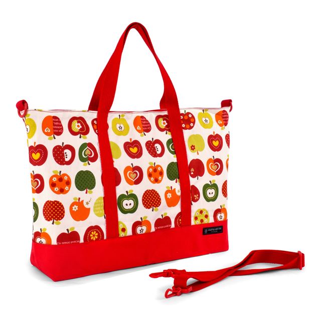 アウトレット レッスンバッグ　マチ付き　おしゃれリンゴのひみつ(アイボリー)