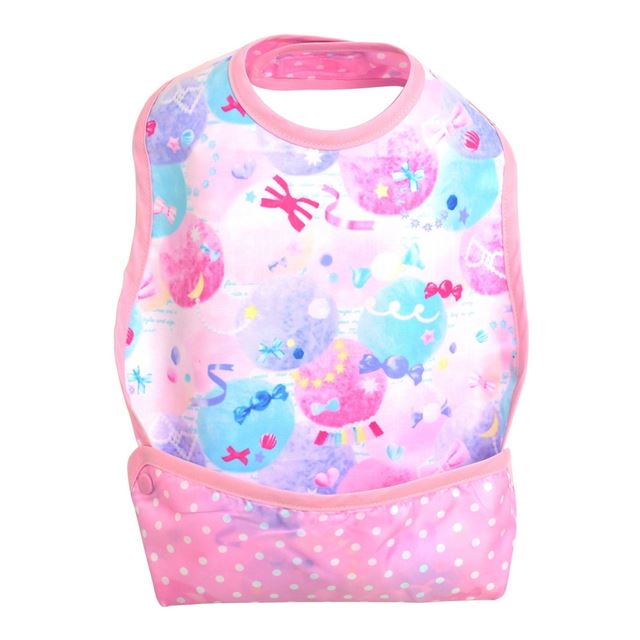 ゆうパケット対応 アウトレット お食事エプロン スタイ・ビブタイプ ふわふわキュートなキャンディポップ