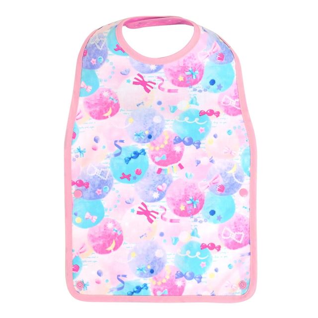 ゆうパケット対応 アウトレット お食事エプロン スタイ・ビブタイプ ふわふわキュートなキャンディポップ