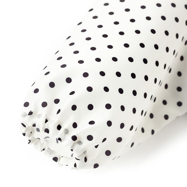 アウトレット お食事エプロン 長袖タイプ polka dot large(broadcloth・white)×白地に黒ドット