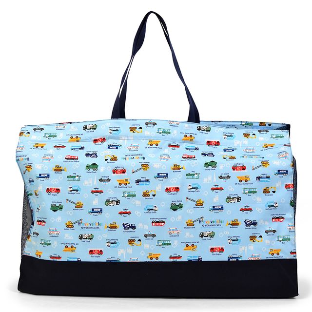 アウトレット お昼寝布団バッグ アクセル全開はたらく車(ライトブルー)