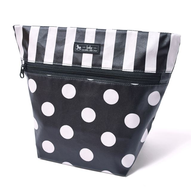 ゆうパケット対応 アウトレット 消臭おむつポーチ ファスナータイプ polka dot large(broadcloth・black)