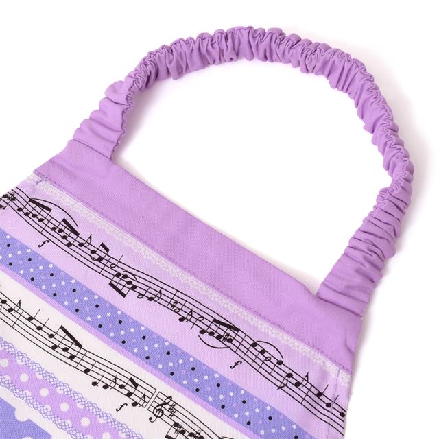 アウトレット 子どもエプロン(130～160cm) 奏でるメロディー弾ける水玉リズム(ラベンダー)